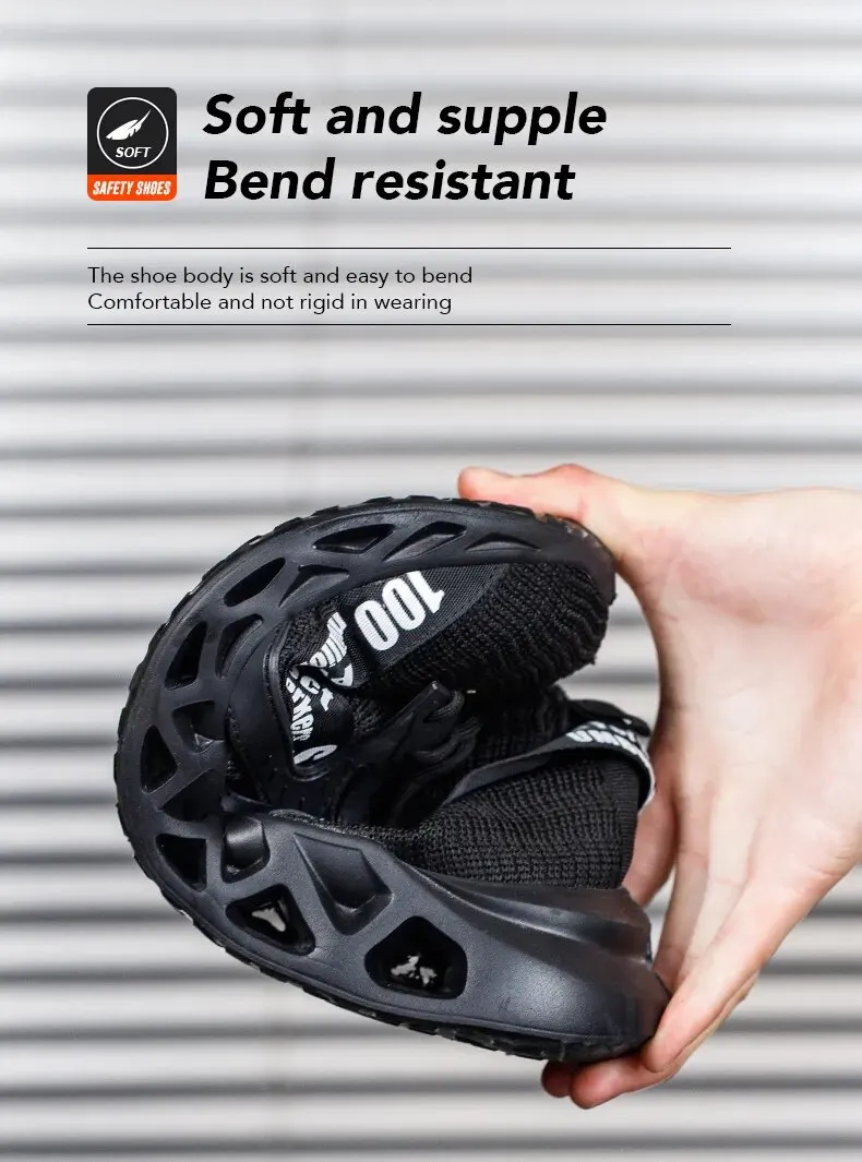 Plus Size Men Safety Boots With Steel Toe Cap Anti-smash Work Sneakers Safety Shoes Indestructible Men Work Boots Hiking Shoes