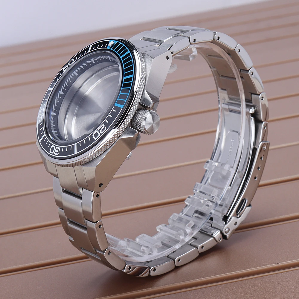 NH35 43,8mm Tauchen herren Uhr Fall Strap Sapphire Kristall Für Mod Samurai NH35 NH36 NH34 NH38 NH70 Bewegungen uhr Zubehör – Detail 8