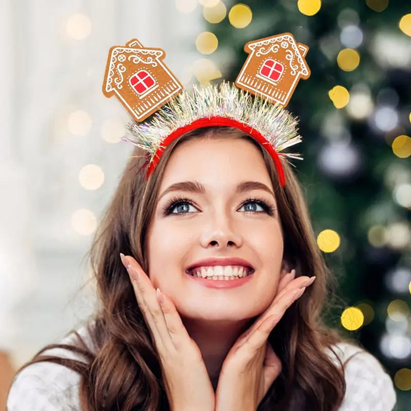 Party Favors Headbands Sequin Christmas Santa Headband For Party Christmas Hair Hoops For Family Reunion Company