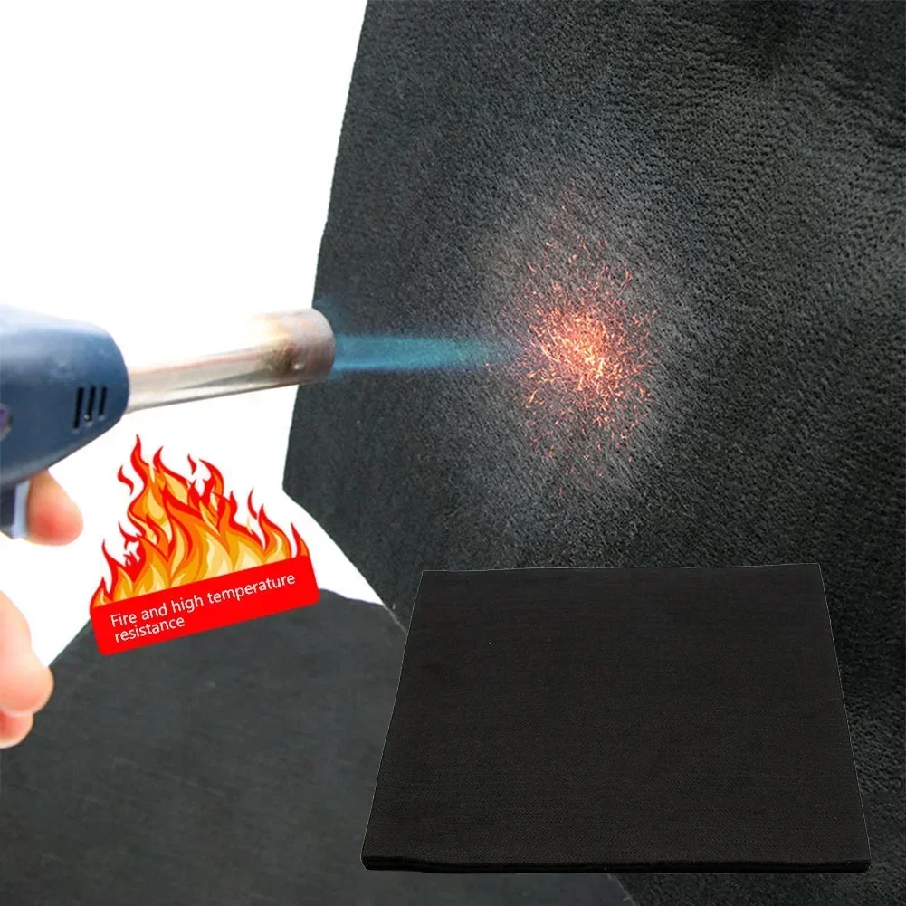 Black Welding Protective Blanket Graphite Felt Torch Shield Pack Protective Sheet Carbon Fiber High Temp 300*200mm Durable 1PC welding protective blanket