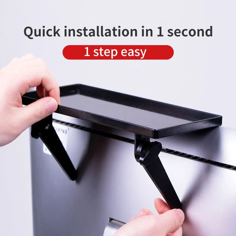Monitor Shelf TV Screen Top Storage Rack Adjustable Computer Monitor Metallic Shelf Desktop Display Rack Organizer