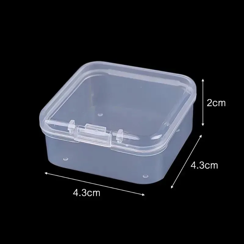 5/20/100 Stück Mini-Transparente Quadratische Kunststoffboxen für Ohrstöpsel, Aufbewahrung, DIY-Schmuckorganizer_voghion.com
