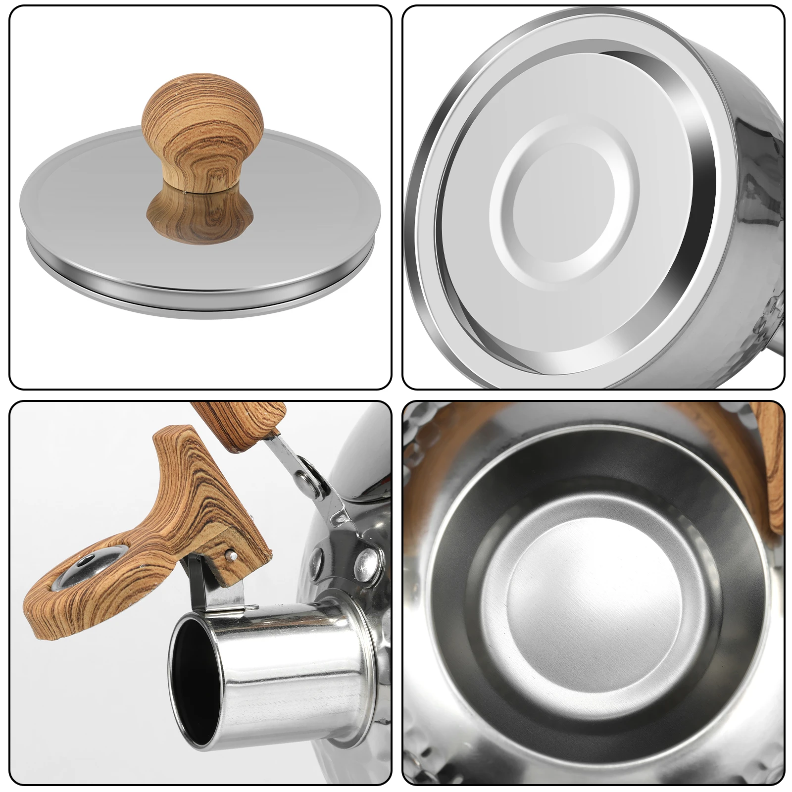 Tea Kettle with Anti-scald Handle Rustproof Whistling Tea Kettle Food Grade Stainless Steel Stove Top Even 3 2L