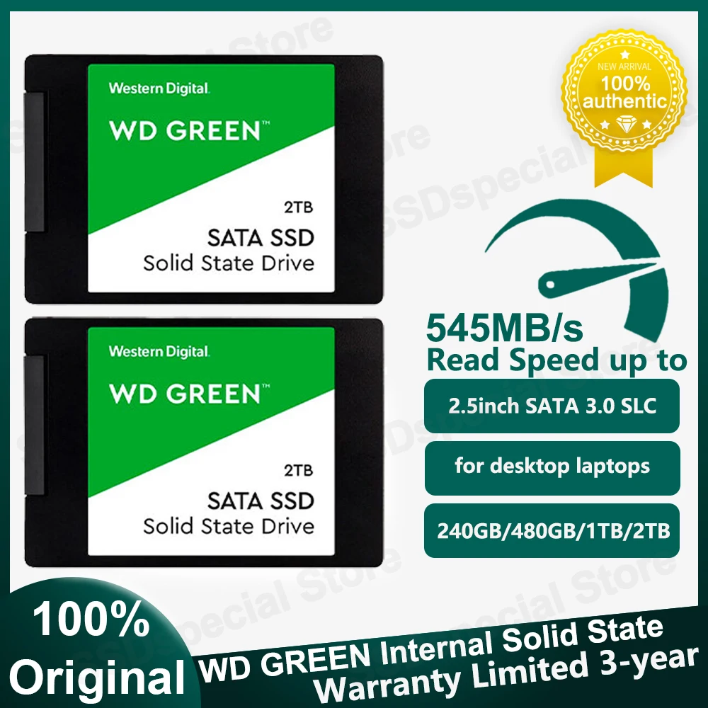 WD GREEN   2.5 ġ SATA3 SLC SSD, б ӵ 545 MB/s ũ ϵ ̺, ũž ƮϿ, 2.5 ġ, 240GB, 480GB, 1TB, 2TB