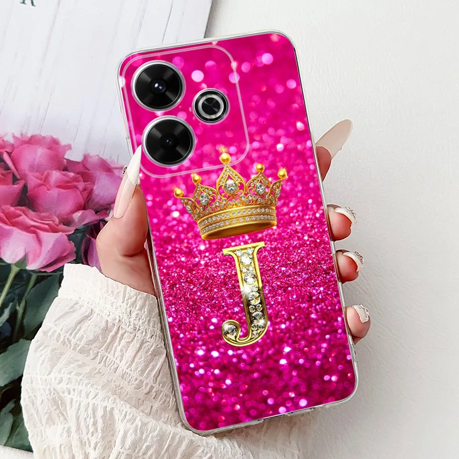 Stylish Clear Silicone TPU Phone Case with Letter Design