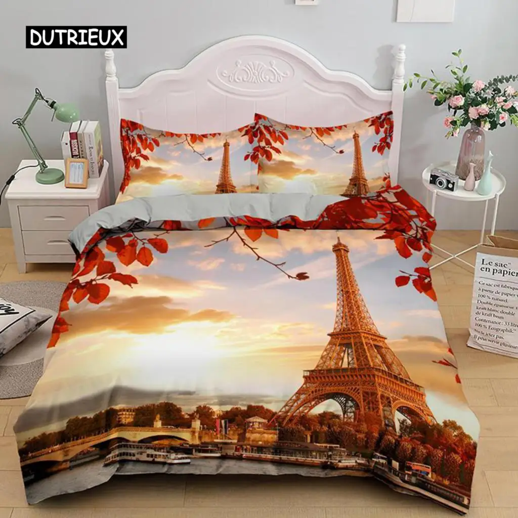 

Комплект постельного белья из полиэстера с рисунком Эйфелевой башни