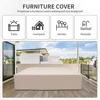 7-piece Outdoor PE Wicker Furniture Set, Courtyard Gray Rattan Segmented Sofa with Washable Deep Blue Cushion 5