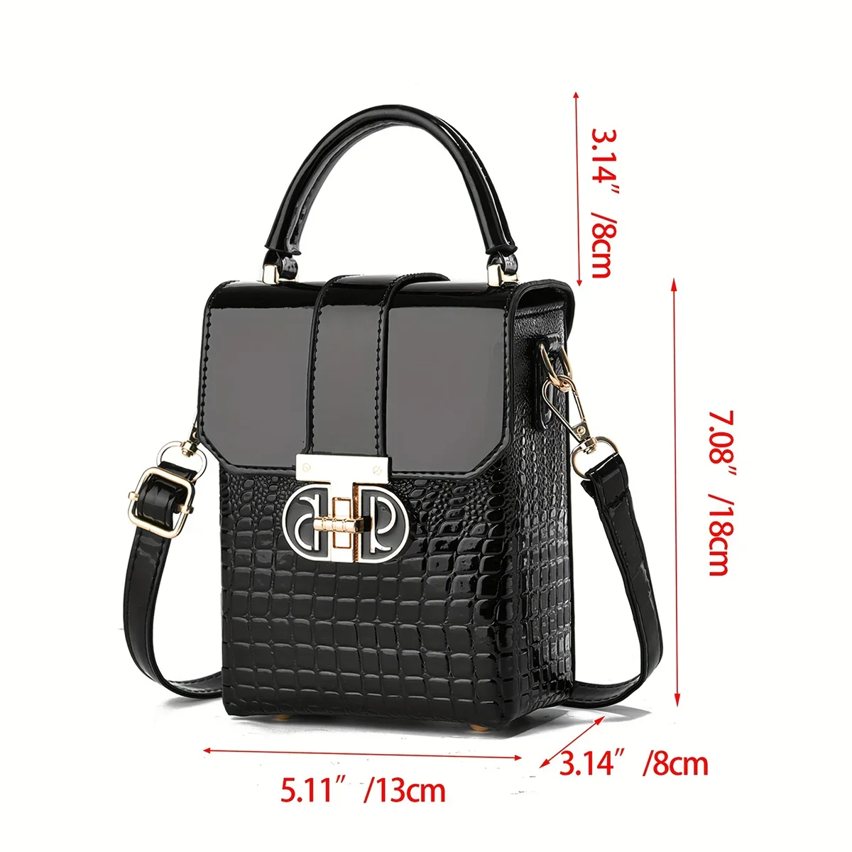 Luxury Women's Bag Fashion Crocodile Pattern Shoulder Bag For Women Mobile Phone Bag Wallet Small Handbag Wallet With Ribbon
