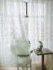 Sheer Modern Rural Style Diamond Shaped Minimalist Embroidery Net Curtain  Window White Embroidered Window 3