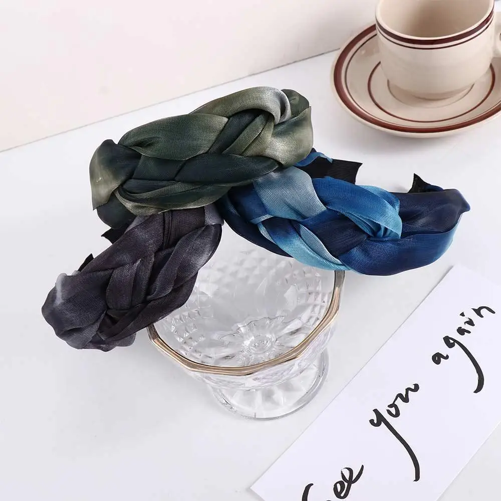 Makeup Headdress Wide Edge Mesh Girls Headwear Twisted Braid Hair Hoop Hair Accessories Women Headband Korean Style Headband