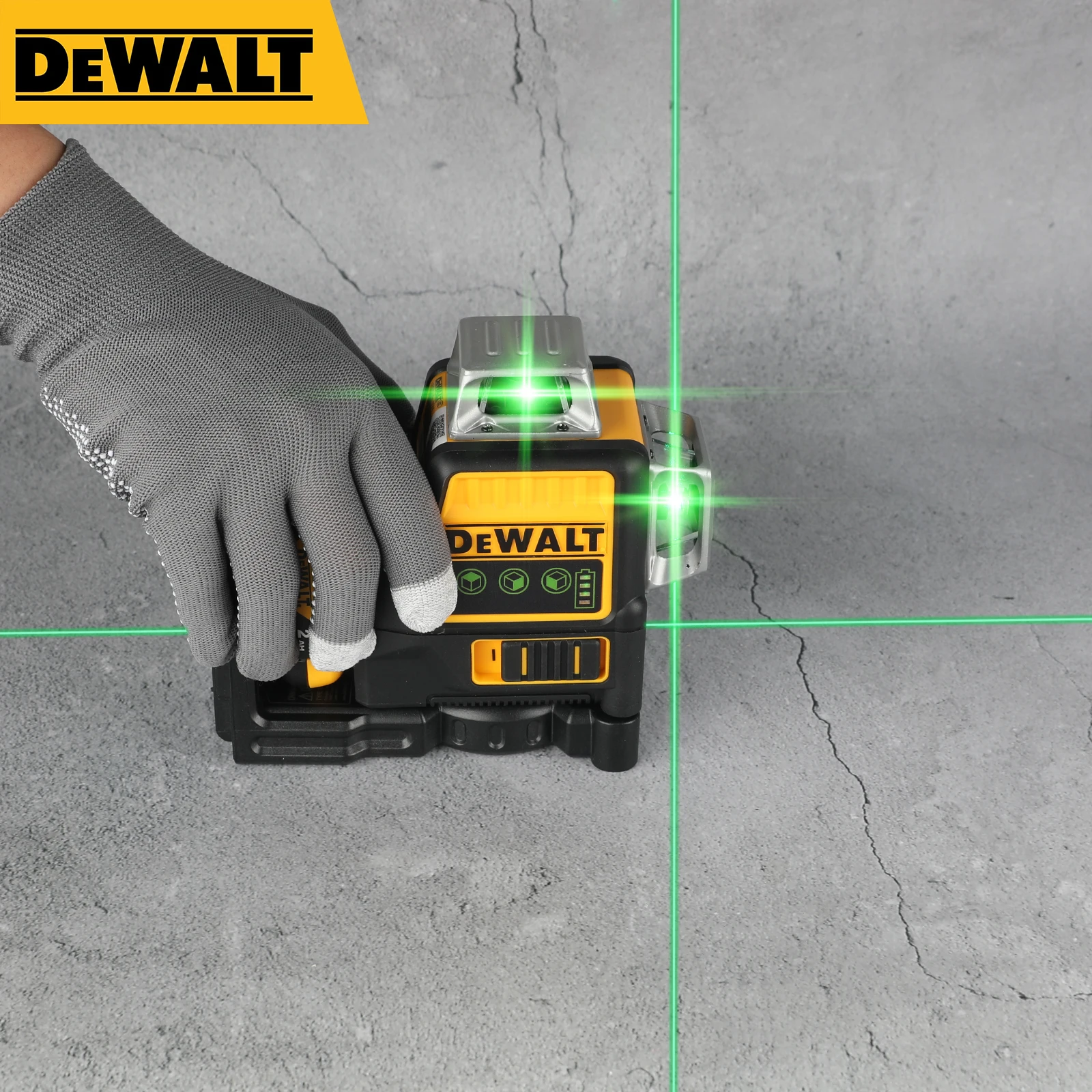 DEWALT DW089LG 3 Sides*360 Degree Vertical Laser Level Self Levelling Green Beam Laser 12V Li-Ion Battery Lasers Meter Outdoor
