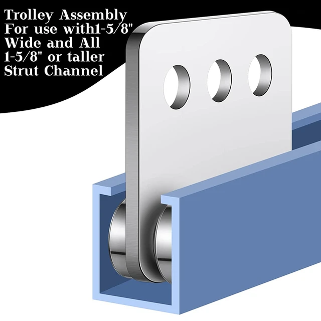 Unistrut Channel 2Pcs 6 Wheel Trolley Assembly Rollers Four Bearing Trolley Assembly For Gantry Crane
