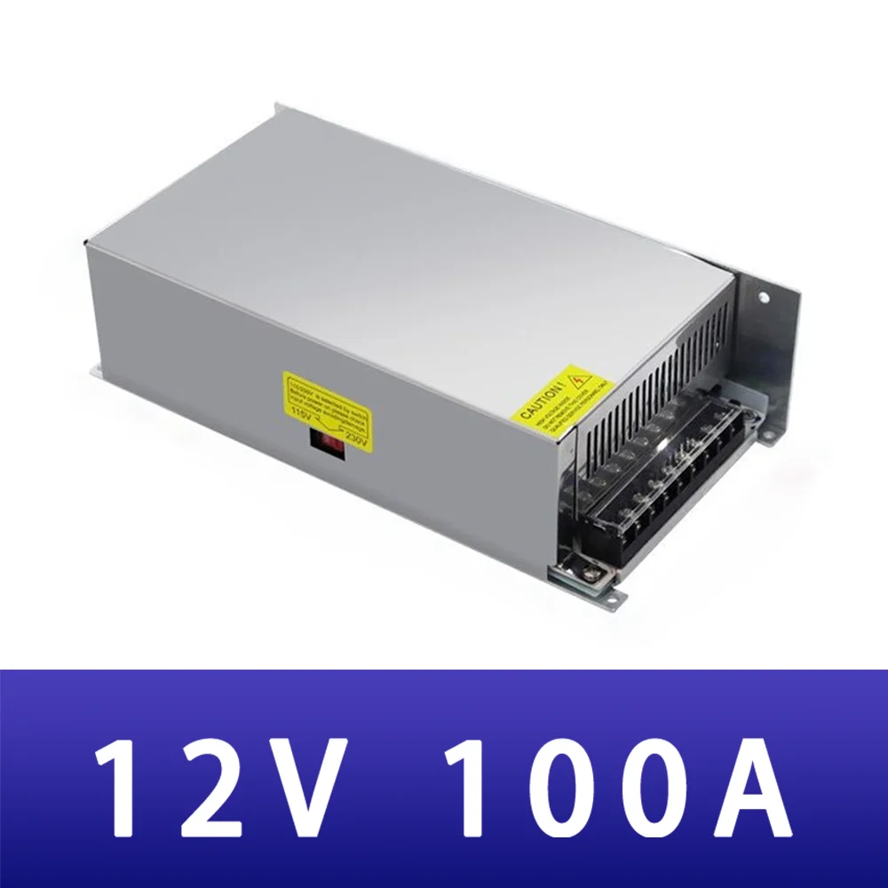 

AC DC 12V 100A Switching Power Supply 1200W 100000mA 110V-220V DC Transformer Power for LED Strip Switch Driver