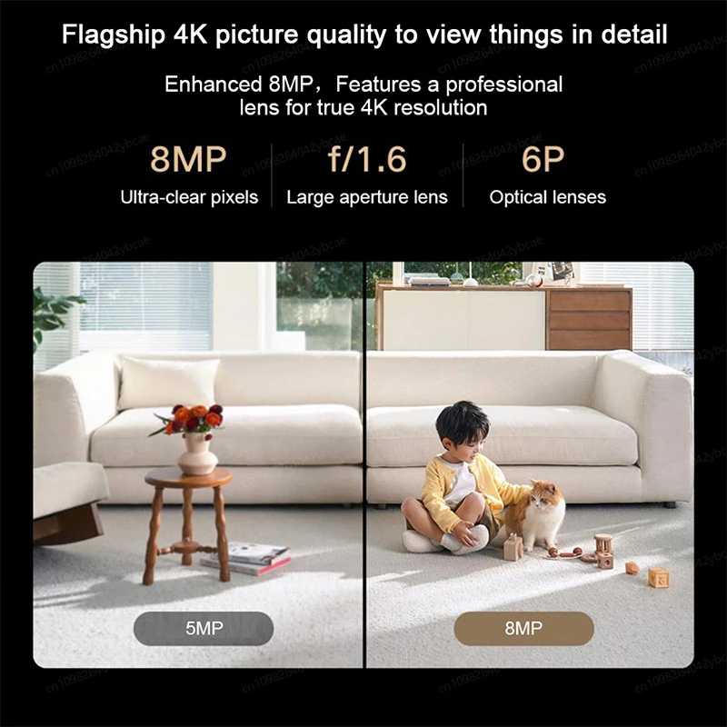 XIAOMI 360 ° Smart Camera 4, Wi-Fi dual-band 6,8MP 4K HDR AI Tracking, Baby monitor di sicurezza domestica, versione cinese con adattatore - immagine 4