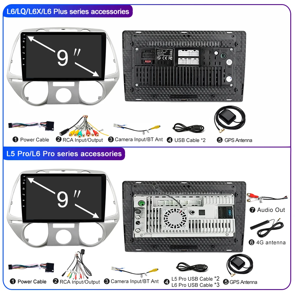 Car Multimedia Player Car Radio LEHX L6pro 2 din Android 14 Auto Car Radio Multimedia For Hyundai I20 2008-2012 GPS Navigation 2Din Carplay Stereo dvd Player