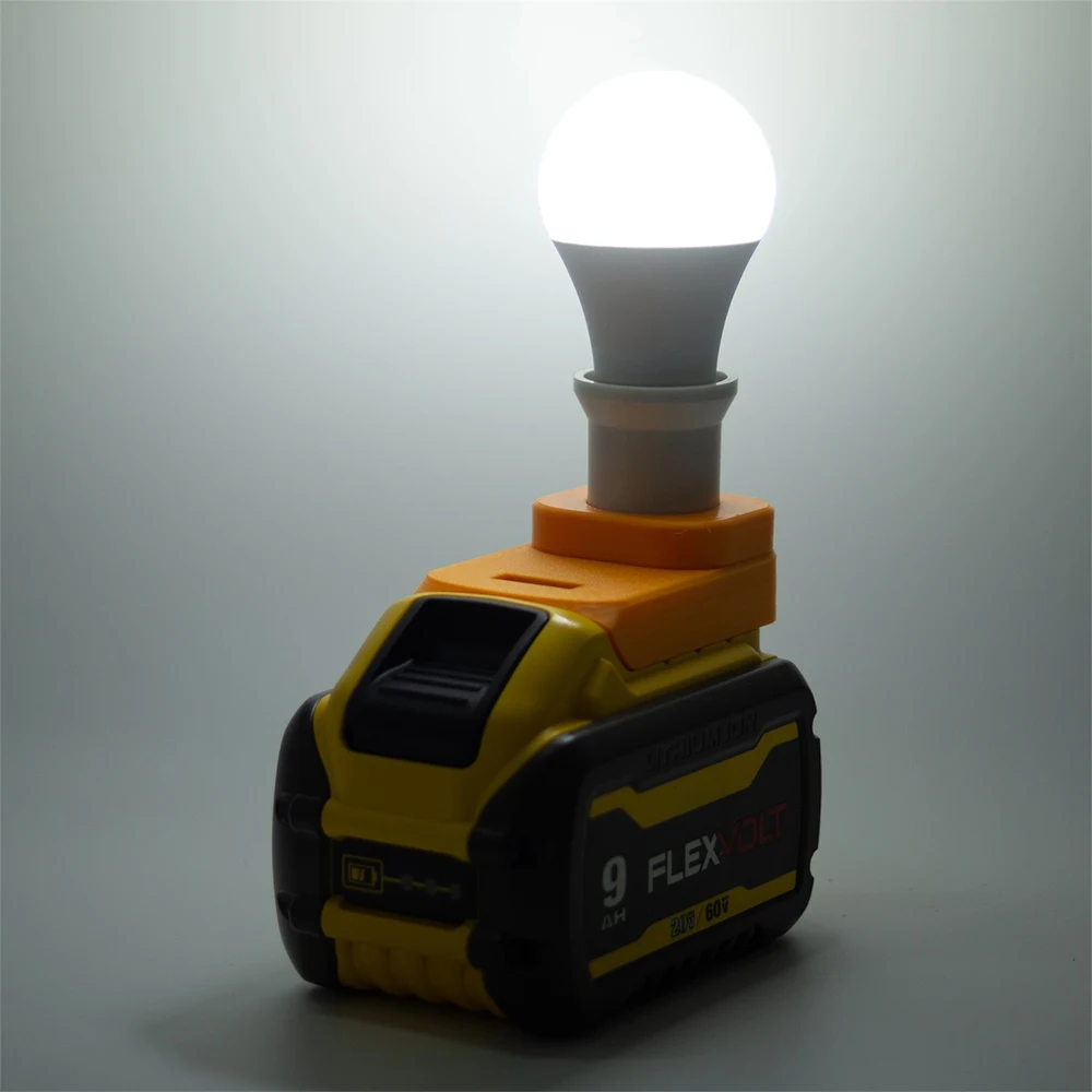 5W LED Bulb E27 Portable for DeWalt 18V Lithium Battery Home Bedroom Christmas Party Decoration(NO Battery ) With portable light bulb