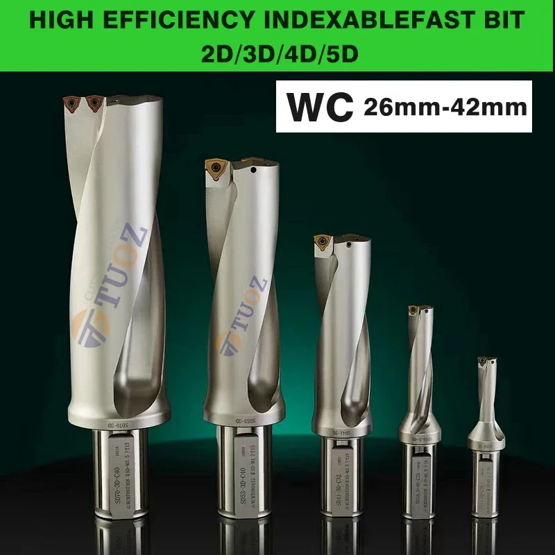 

WC Series High Efficiency Indexablefast Bit Drill Bites Insert 26-41.5mm Depth 2D 3D 4D 5D U Drill Machinery Lathes CNC Water