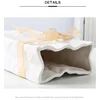Simple White Vases Cream Style Imitation Paper Bag Pleated Ceramic Vase Hydroponic Vase Home Decoration Room Desktop Decoration 6
