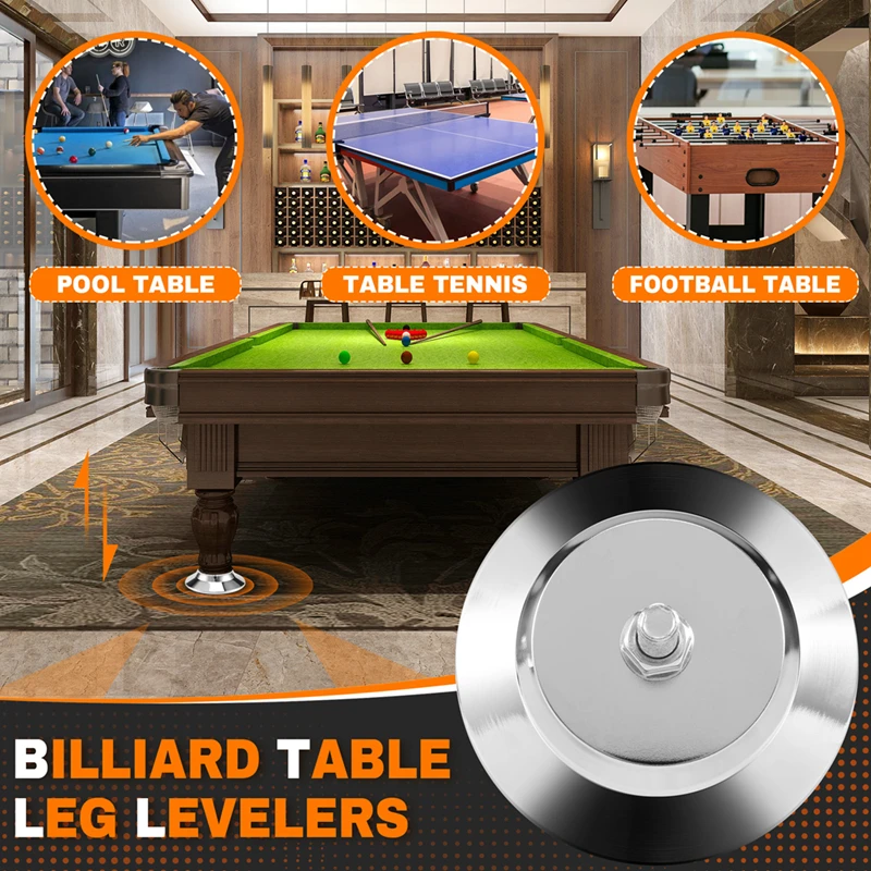 4 PCS Billiard/Pool Table Leg Levelers 5 Inch Metal Game Table Leg Levelers Heavy Duty Leveling Feets For Pool