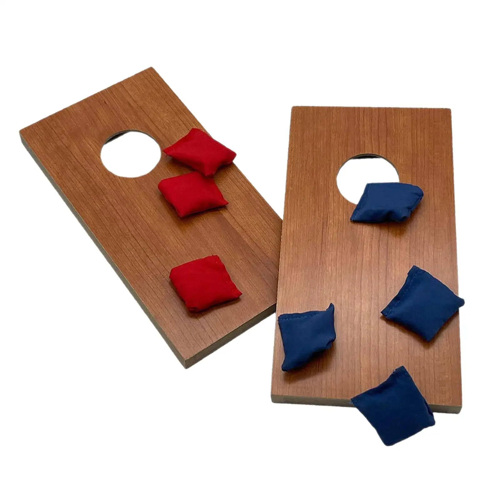 2x Wood Corn Hole Boards Set Mini Bags Toss Game Set Toss Game Outdoor Game Mini Desktop Cornhole for Men Solo Indoor