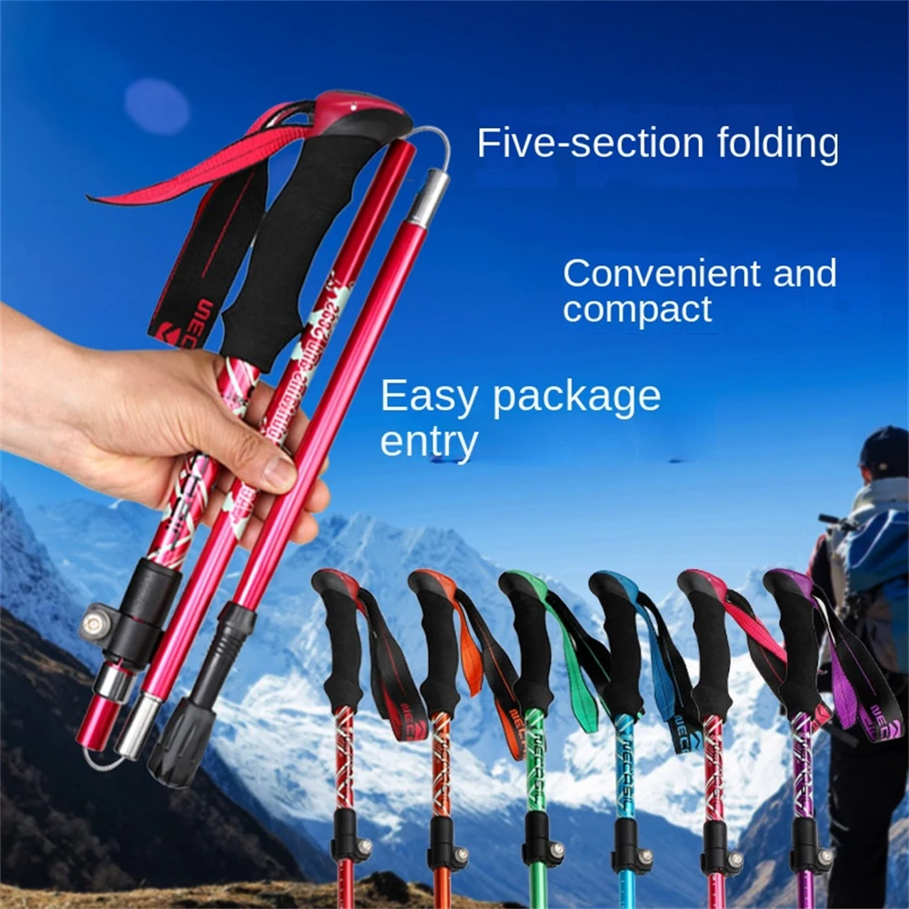 Trekking Stick 5-Section Ultralight Telescopic Trekking Pole - Portable, Foldable Walking Stick for Outdoor Camping & Hiking 2