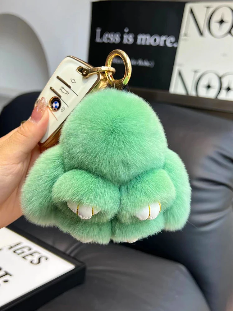 Rex Rabbit Real Rabbit Fur Keychain Mini Bunny Cute Real Rex