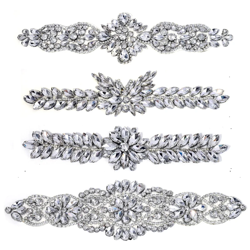 QIAO Strass-Aufnäher zum Aufbügeln, funkelnde Kristallapplikation für Kleidung, Taschen, Schuhe, langlebige dekorative DIY-Verzierungspflaster – Detail 1