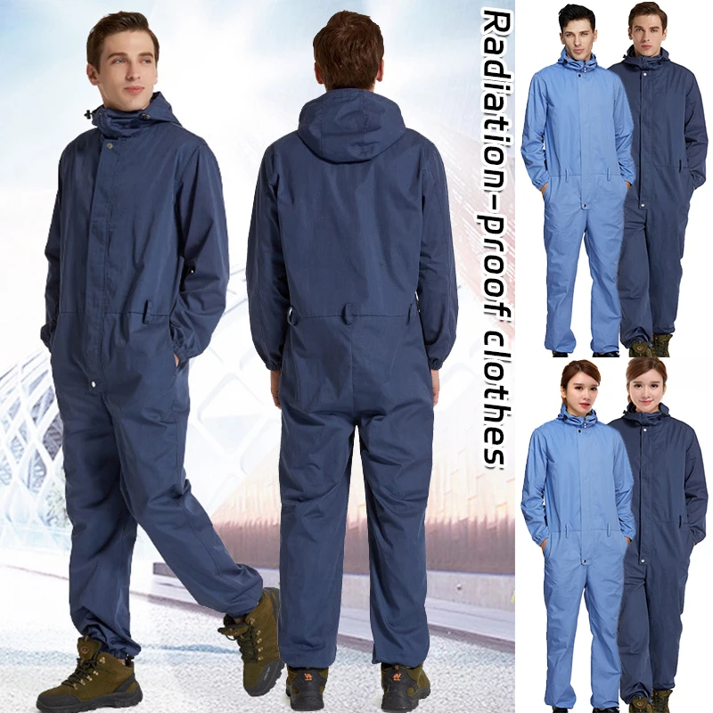 

Women Men Electromagnetic Radiation Protective Overalls Computer Room Monitoring Metal Fibre EMF Shielding Work Clothes Suit