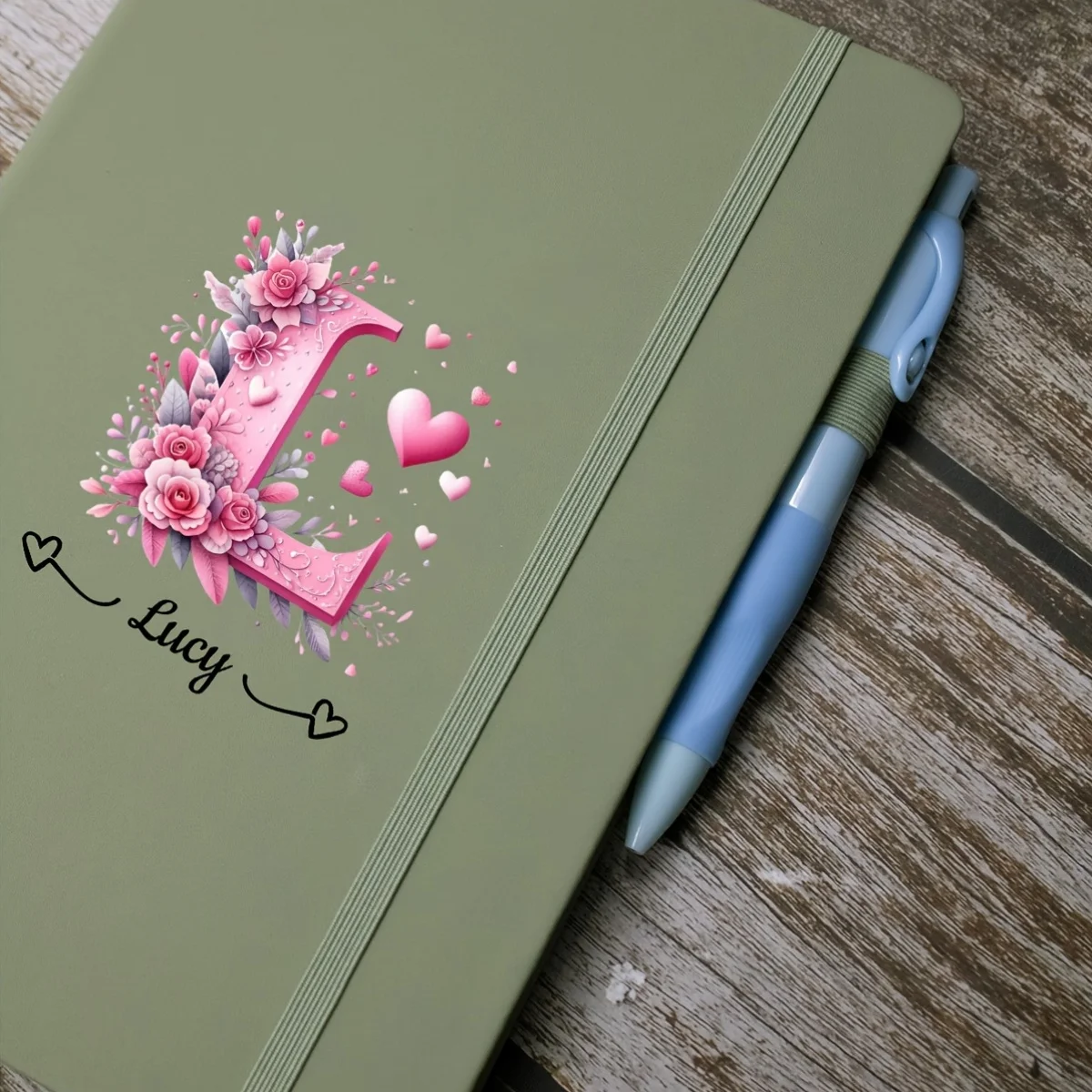 Personalized Floral Alphabet Journal - Elegant Custom Notebook for Women and Special Occasions