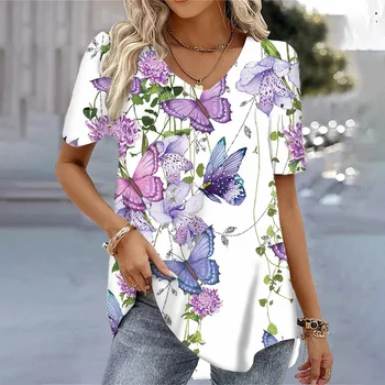 3D Butterfly V-Neck Tee 1