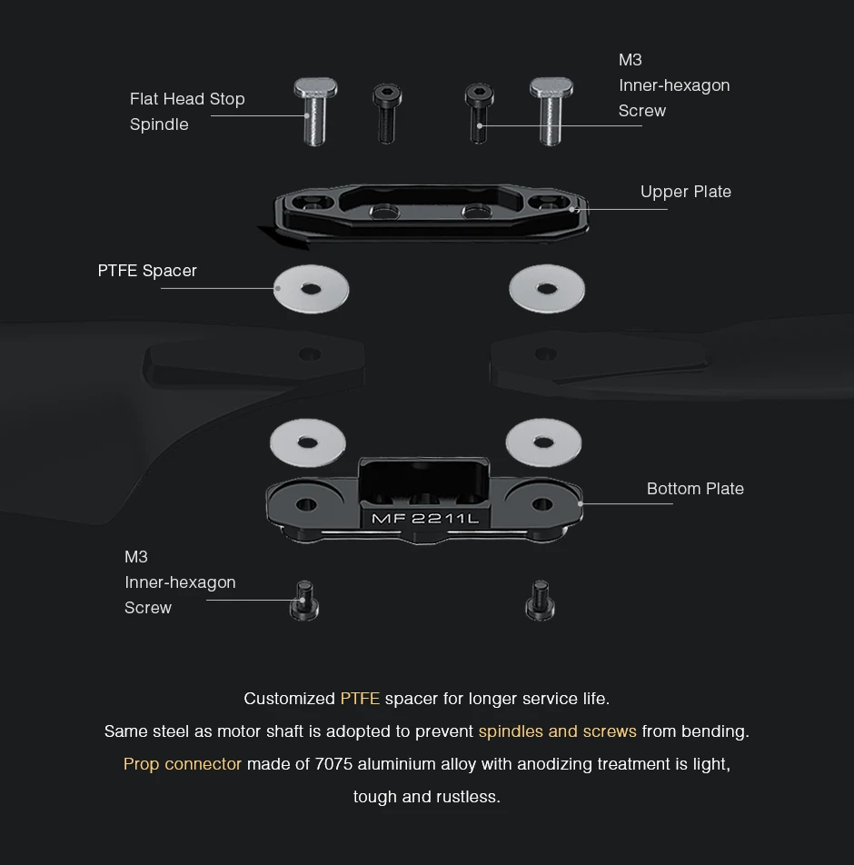 T-motor MF2211 Polymer 30 inch Folding propeller - X*Carbon for rc heavy lift multi-rotors VTOL Multicoptor Drone 12
