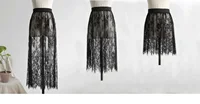 Demi-jupe taille haute en dentelle pour femmes, jupon, sous-robe, basique, été 6