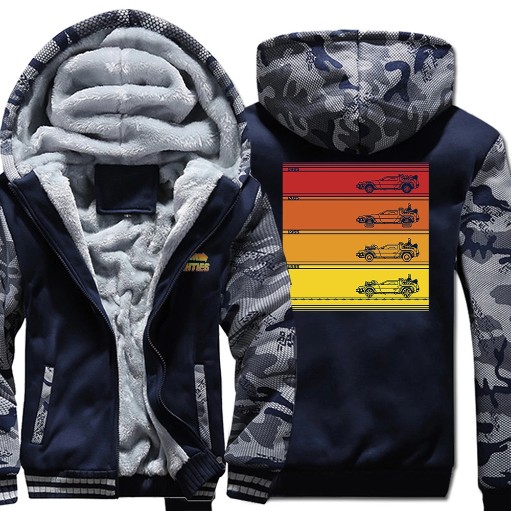 Chaquetas de Regreso al futuro nacido en los años 80 para hombre, gruesa con capucha, chándal de bolsillo con abrigos de lana a prueba de viento invierno| | - AliExpress