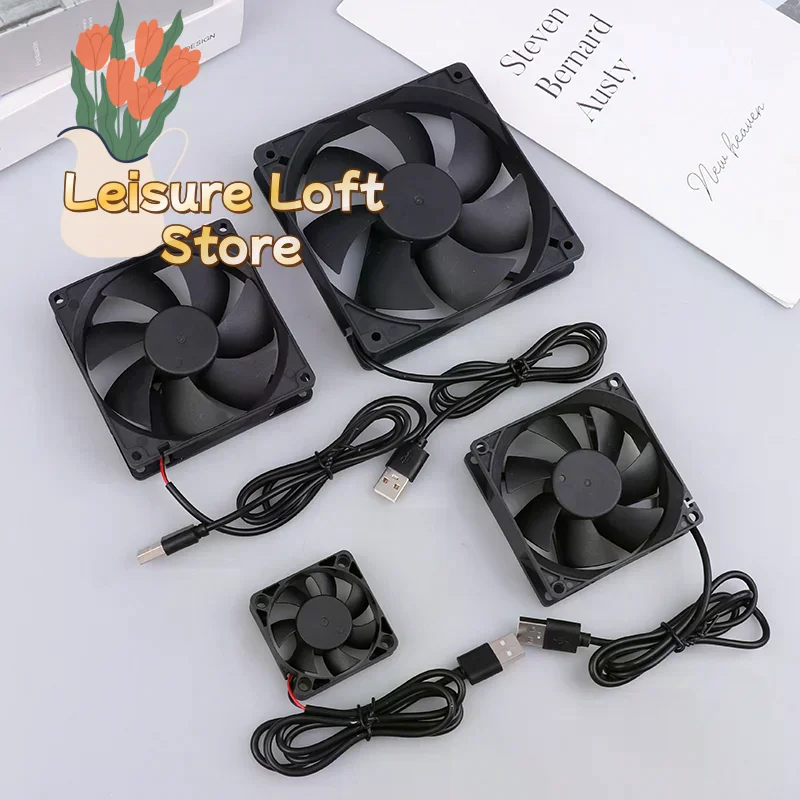 5V USB 브러시리스 냉각 팬 50-120mm - PC 케이스, 라우터, TV 박스 및 전자 장치용 다중 크기 무소음 팬, 매우 조용한 작동
