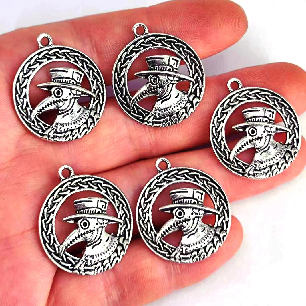 

5pcs making jewelry findings Plague Doctor charm for DIY earring necklace