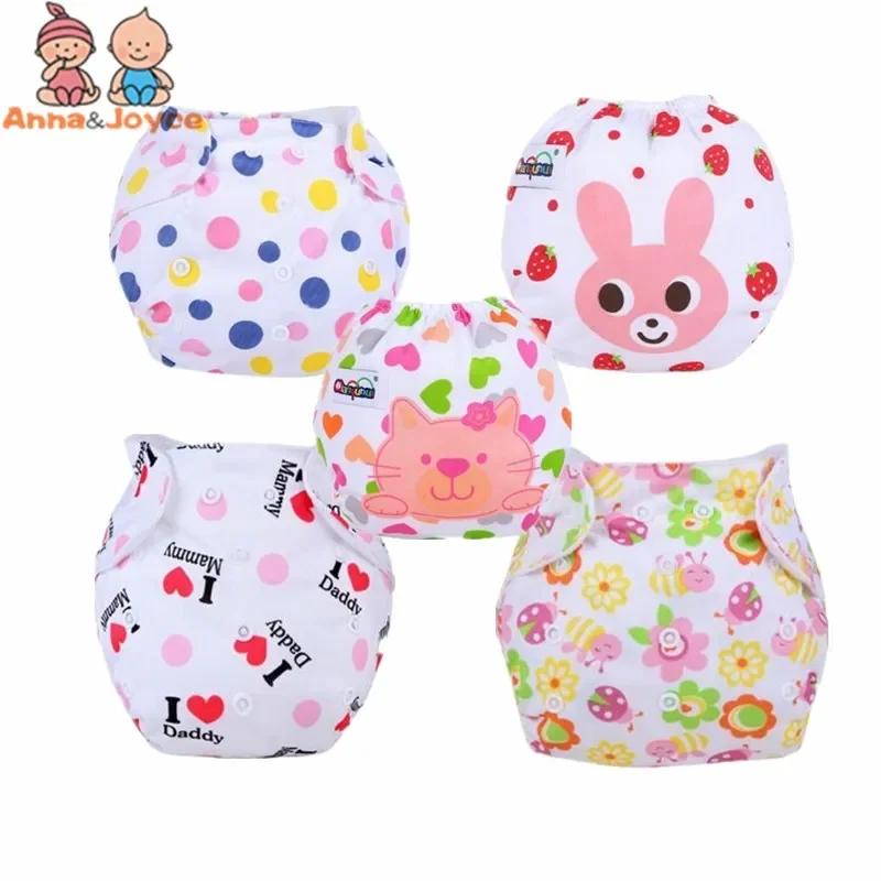 

5pcs Baby Diaper Washable Reusable Nappies Changing Cotton Training Pant Cloth Diaper 0-24Months
