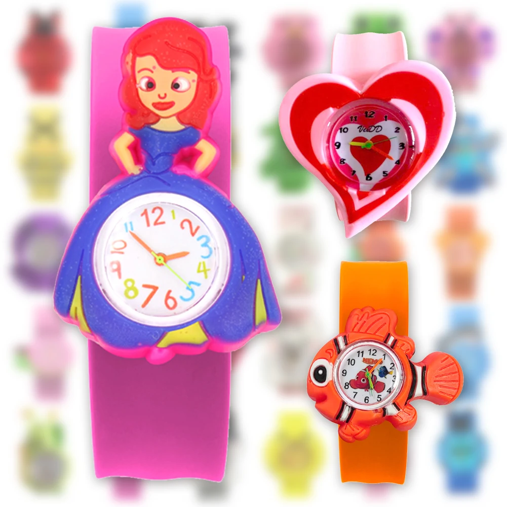 30 Styles Digital Slap Children Kids Watch Cute 3D Cartoon Animal Wrist Watches For Boys Girls Gifts Kids Quartz Wristwatches 5