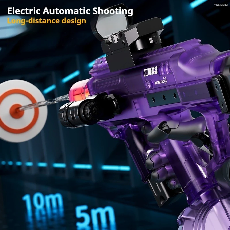 UZI/MK3 With Lights Cool Electric Continuous Firing And Reloading Summer Play Kid’s Adult Toy Water Gun_voghion.com