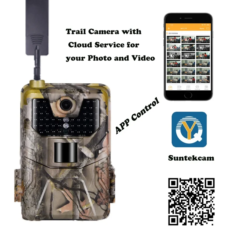 Suntekcam 4G APP Control Trail Camera HC-900Plus 30MP 2K Live Streaming Night Vision Off-road Camera