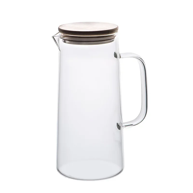 1200/1700ML Thickened Glass Pot Water Kettle Cup Coffee Drink Milk Teapot with Cover Handle Heat Resistant Transparent Drinkware glass bottle