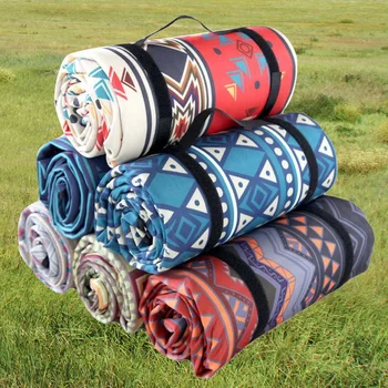 Outdoor Camping Mat Fashion Nation Style Printed Thickened Portable Moisture-proof Mat For Family Picnic Beach Child Playing Pad