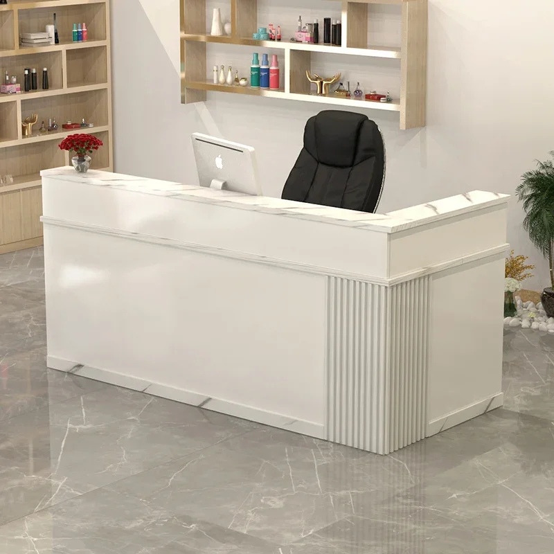Design Counter Reception Desks Nordic White Bar Front Reception Desks Office Luxury Mostrador Negocio Commercial Furniture