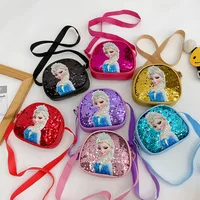 Anime Frozen Children's Bag Girls Bag Disney Princess Elsa Sequins Personality Children's Casual One Shoulder Bag Messenger Bag 2