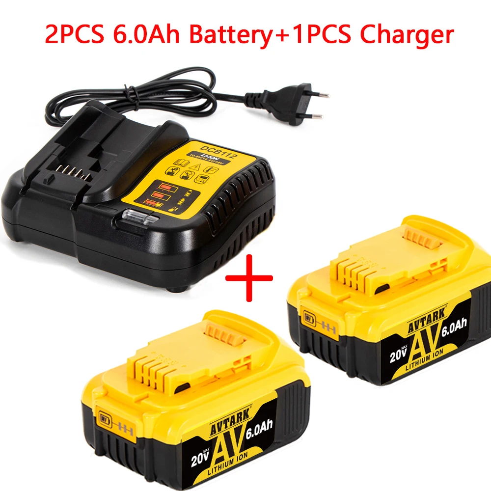 

DCB205 18V/20V Max 6.0Ah Replacement Li-ion Battery for DeWalt 18V 20V Battery DCB184 DCB200 DCB182 DCB180 DCB181 DCB182 DCB201