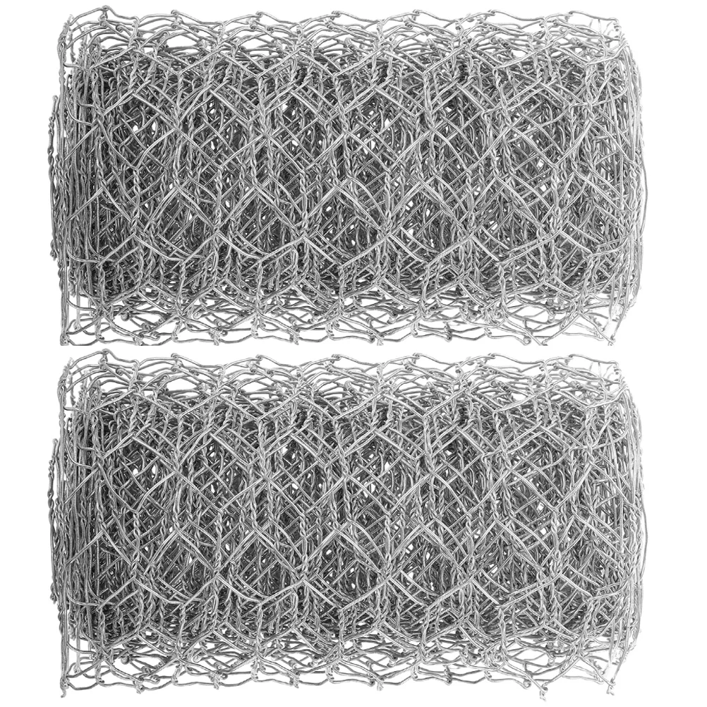

2 Pcs Home Decor Hexagonal Barbed Wire Poultry Mesh Netting Chicken Frame for Livestock Metal Rabbit