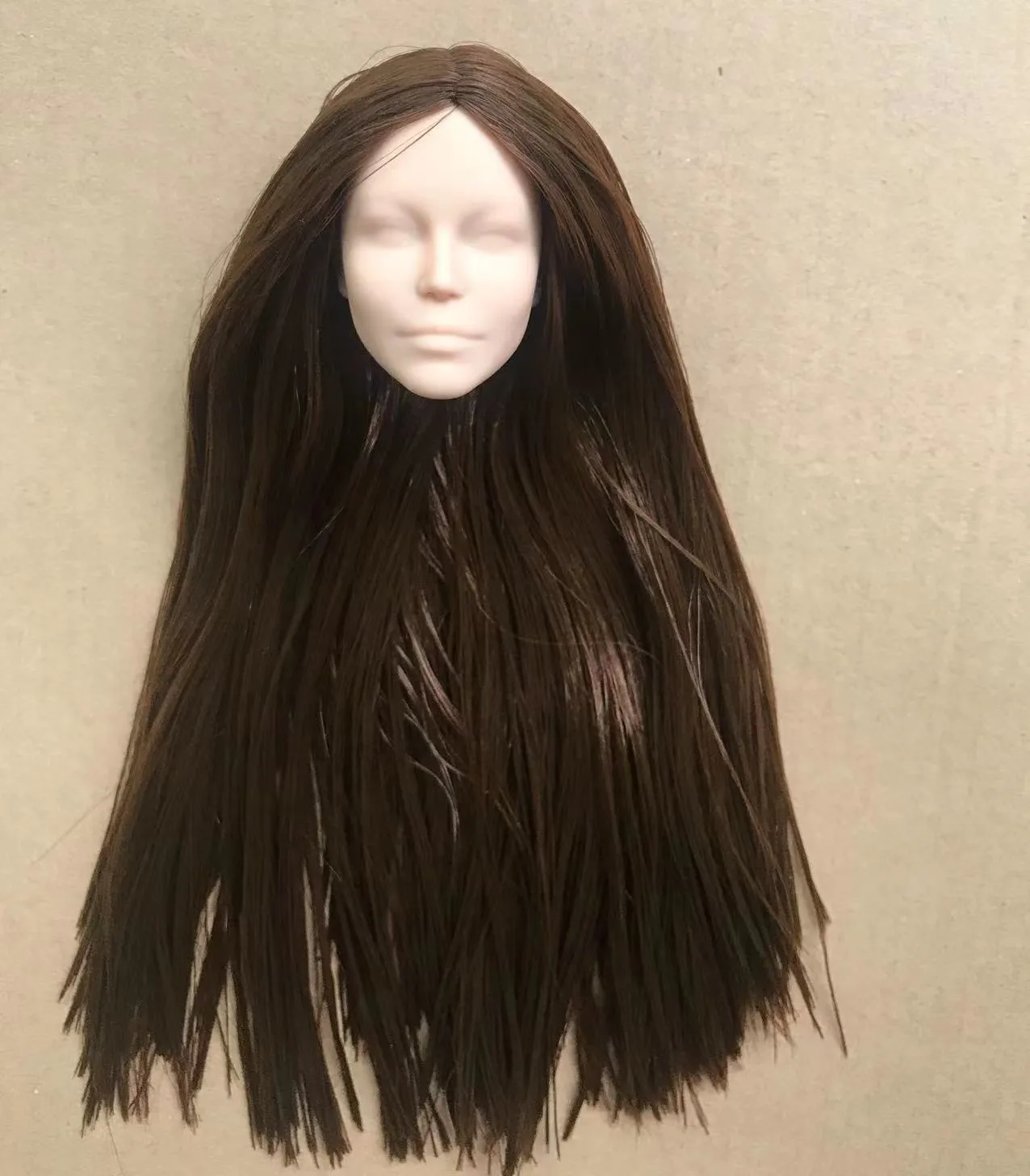 오리지널 인형 머리, 갈색, 흰색, 베이지, 피부 인형 머리, 긴 다채로운 헤어 인형 액세서리, 소녀 컬렉션 선물, 장난감 피규어 헤드
