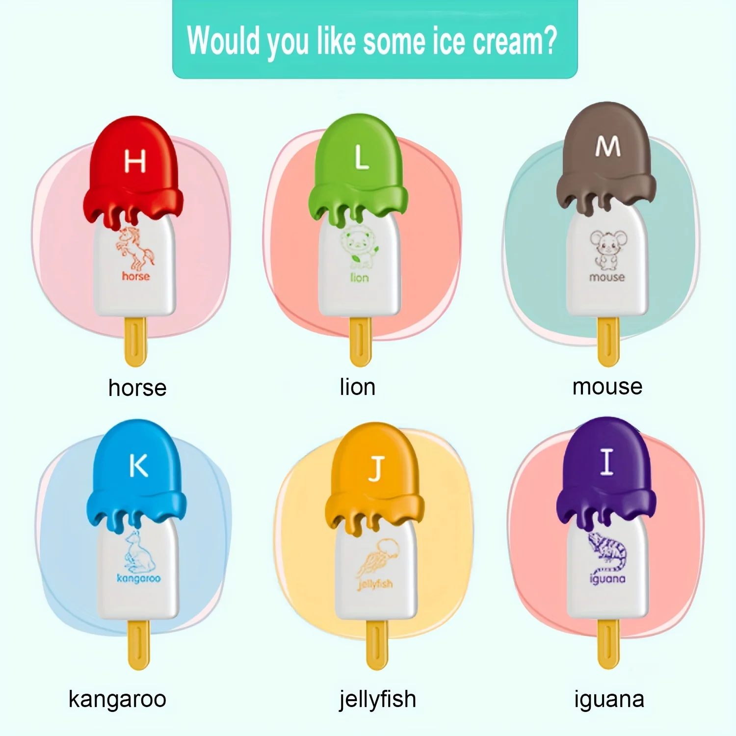 Ice Cream Alphabet Matching Toy Learning Words Montessori for Kids Sorting Matching Learning Toys for Children Development Game
