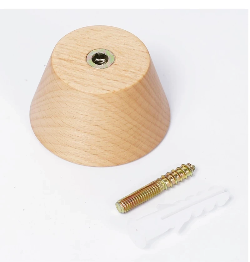 Natural Wood  Wall Mounted Coat Hook Decorative Key Holder Hat Scarf Handbag Storage Robe Hanger Bathroom Rack HK- 02 6