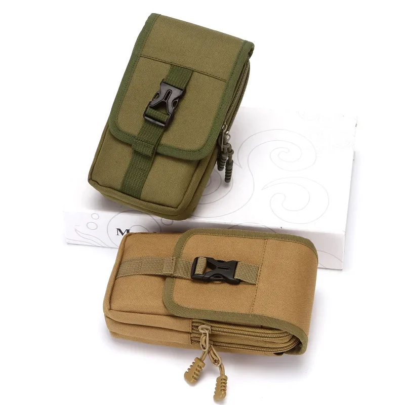 EDC Molle Nylon Bag Purse Double Layer Outdoor Waterproof  Waist Fanny Pack Men Phone Pouch Camping Hunting Tactical Waist Bag 6