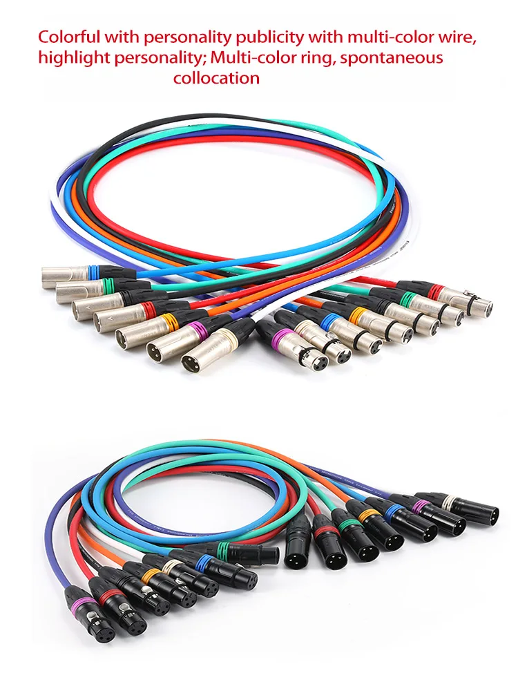 3-Core Farbige XLR Männlich Weiblich Audio box Mikrofon Kabel Stecker Für Audio Lautsprecher Mikrofone Mixer Ausgewogene XLR Kabel – Detail 22